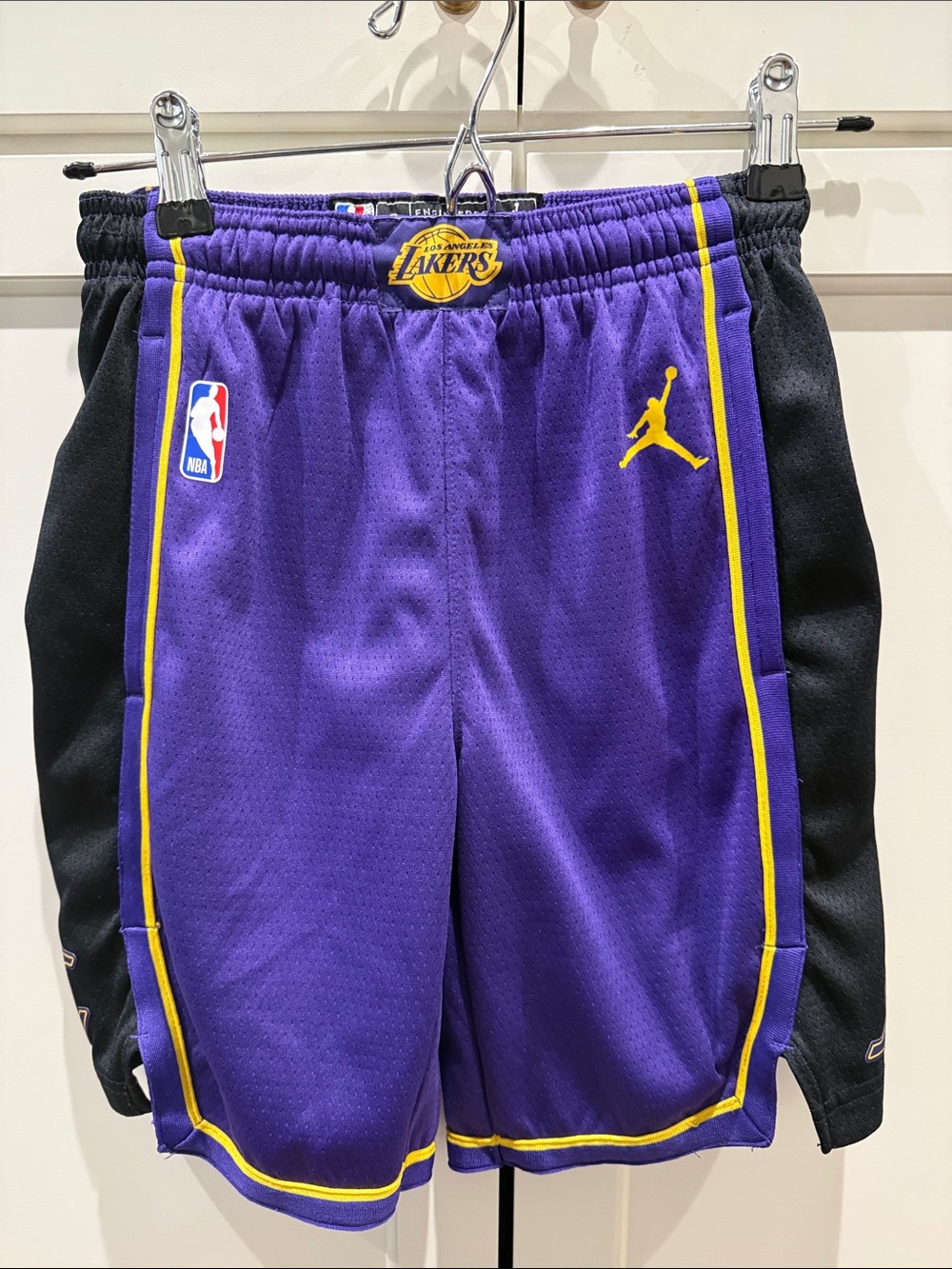 NBA Los Angeles Lakers Purple and Yellow Kids Basketball Shorts